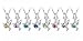 Gold Plated Happy Play Dolphins with Round Cubic Zirconia Crystal Necklace Fashion Jewelry for Women (Sea Blue)