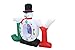 BZB Goods 4 Foot Christmas Inflatable Joy Snowman Snow Globe Yard Decoration LED Lights Decor Outdoor Indoor Holiday Decorations, Blow up Lighted Yard Decor, Lawn Inflatables Home Family Outside