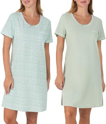 women's supima cotton short sleeve knee length nightgown dress Women's Supima Nightgown, Short-Sleeve Floral