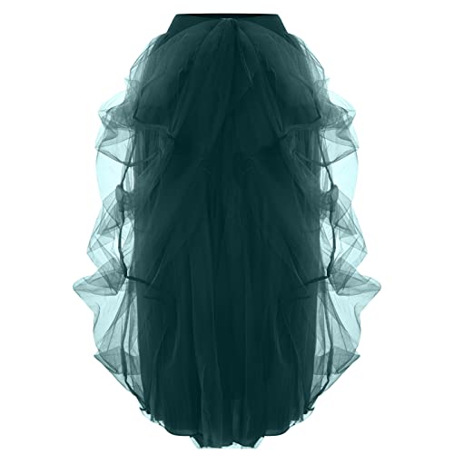 High Slit Prom Tulle Dress for Women Floor Length Prom Skirt Dance Party Clothes Pom Pom Skirt Women Wedding Party Outfit Army Green