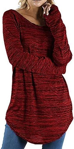 iDWZA Women Plus Size Solid Color Loose Long Blouse Top T Shirt Jumper Pullover