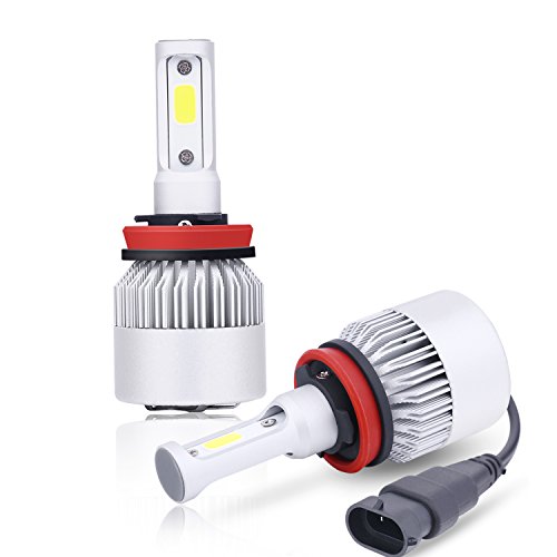 Led Headlight Bulb, kirlor Led Car Lights with COB Chips 8000 Lumens 6000K Cool White Adjustable-Beam Bulbs IP68 Waterproof All-in-One Conversion Kit H11 ( H8,H9 ) – 2 Year Warranty