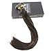 Sunny Remy Straight Nano Tip Hair Extensions 20inch 50g Per Pack #2 Darkest Brown Human Hair Extensions Micro Nano Beads Hair Extensions