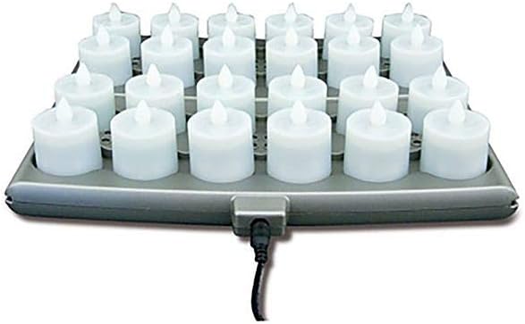 Hollowick® Platinum+™ Flameless Rechargeable Set: (24) Candlelight LED Candles , (2) Charging Trays, (1) Power Supply