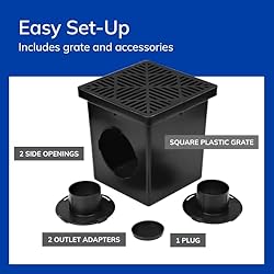 NDS 1200BKITRTL1PK Square Catch Basin Drain Kit