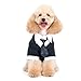 Alfie Pet - Oscar Formal Tuxedo with Black Tie and Red Bow Tie - Color: Black, Size: Medium