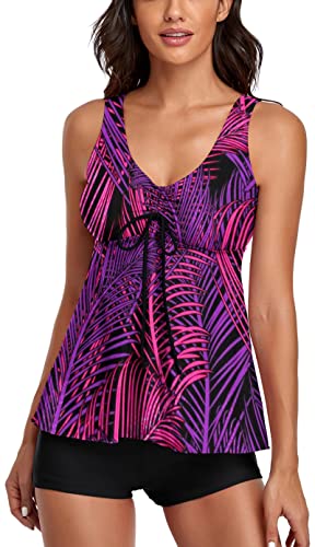 Omichic Vintage Tummy Control Tankini Swimsuits for