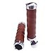 KINGOU Honey Brown Leather Handlebar Grip for Bicycle/Fixed Gear/Mountain/Folding Bike Double Lock-on Bar Grip