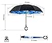 Reverse Folding Umbrella-Windproof & UV Protection - Inverted Umbrella with Free Carrying Bag , Sky Blue