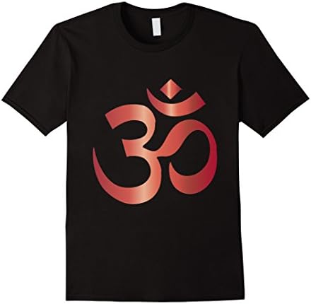 Men's Sanskrit Red Om T-Shirt Yoga Aum Ohm Hindu Meditation Symbol 2XL Black