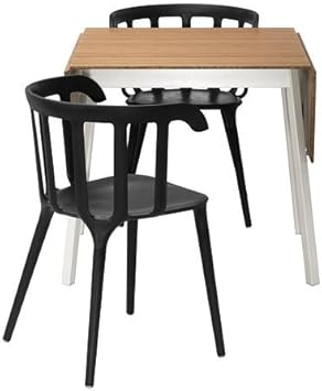 Amazon Com Ikea Table And 2 Chairs Bamboo Black 62020 1182