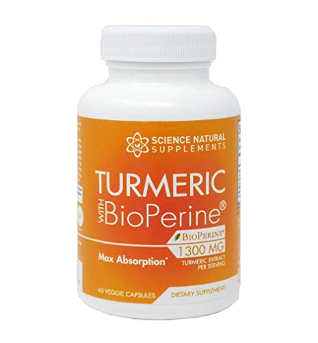 Turmeric Curcumin Supplement with BioPerine Black Pepper Extract | 1300mg | 30 Day Supply | 2000% Faster Max Absorption Formula w/ 95% Curcuminoids by Science Natural Supplements