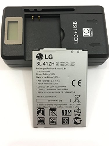 LG Leon H340N Standard Battery OEM BL-41ZH & universal battery charger