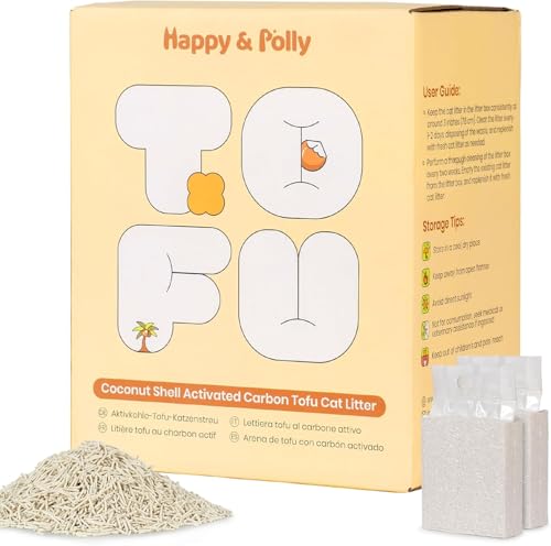 Happy & Polly Tofu Cat Litter – Fast Clumping, Flushable, Ultra Absorbent, Low…