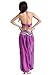 ZLTdream Lady's Belly Dance Chiffon Banadge Top and Lantern Coins Pants Purple, One Size