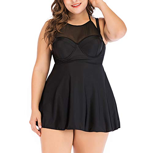 iYBUIA Women's Plus Size Bathing Suits Paisley Print Two Piece Swimsuit Mesh Patchwork