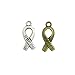 BronaGrand 100pcs Antiqued Silver&Bronze Ribbon of Hope Pendants DIY Charms Bead for Necklaces Bracelets
