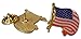 Patriotic Bleeding Heart American 3-Piece Lapel or Hat Pin & Tie Tack Set with Clutch Back by Novel Merk