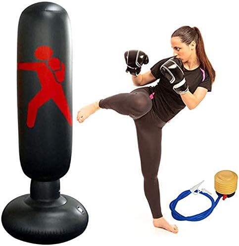 Wolfsport Fitness Punching Bag Heavy Punching Bag Inflatable Punching Tower Bag Freestanding Children Fitness Play Adults De-Stress Boxing Target Bag 5.25ft