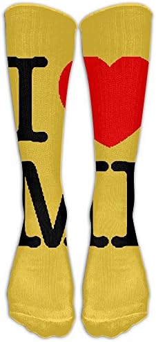 Liangrong Hui Long Dress Socks I Love Michigan Crew Athletic Stocking