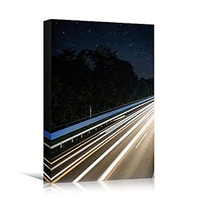 signwin Canvas Wall Art Road Lights Cityscape Colorful...