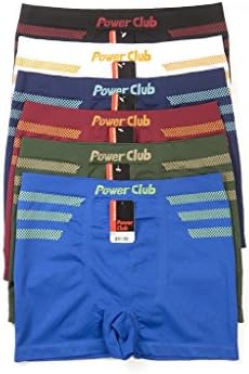 Men's Seamless Boxer Brief Stretchable Underwear 6-pcs Set, Assorted Colors