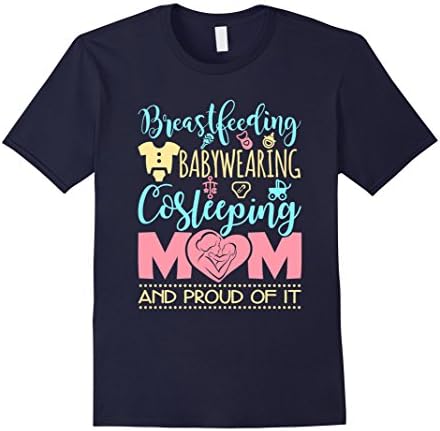 Mens Breastfeeding Babywearing Cosleeping Mom T-Shirt XL Navy