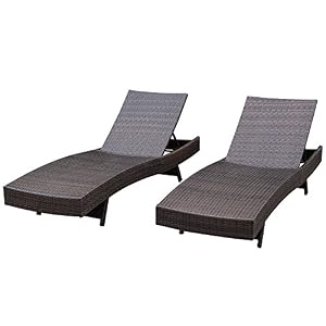 Sundale Outdoor 2pcs Deluxe Patio Adjustable Resin Wicker Chaise Lounge Chair Set With Cushions And 2 Throw Pillows Red Beachfront Decor