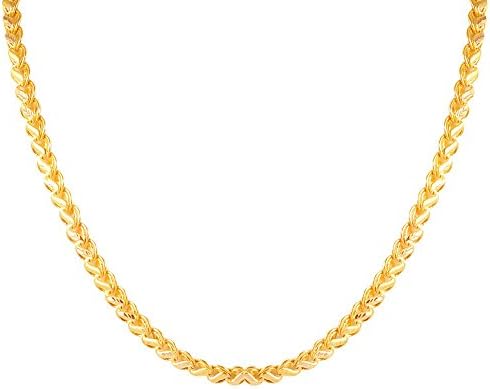 Leaf Link Yellow Gold Hallmarked Chain in 22K/18K 18" Inch Long