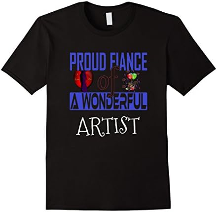 Mens Proud Fiance Artist Shirt Gift Awesome TShirt XL Black