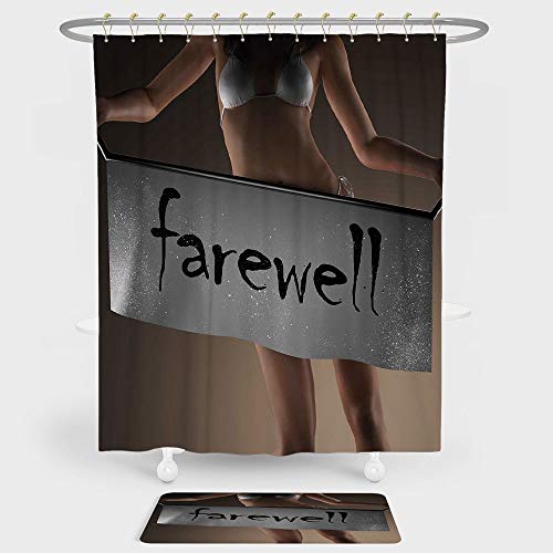 Iprint Going Away Party Decorations Shower Curtain And Floor Mat