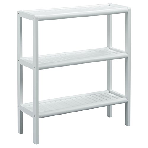 Somette Abingdon White Solid Birch Wood 3-shelf Console/ Shoe Rack