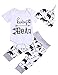 Hipealy Newborn Baby Boy Girl Clothes Baby Bear Short Sleeve White Summer Toddler Kids Outfit Sets(3-6months)