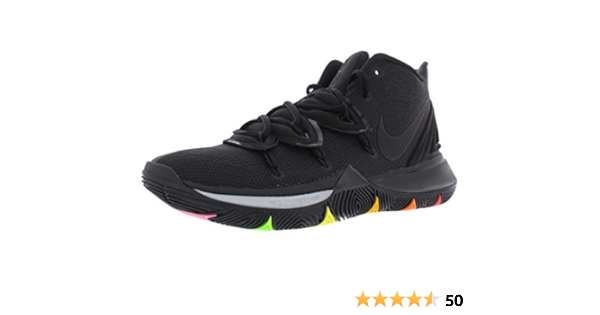 kyrie 5 all black rainbow bottom
