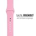 FanTEK Soft Silicone Sport Style Replacement iwatch Strap for Apple Wrist Watch 38mm Models - Small/Medium - Light Pink