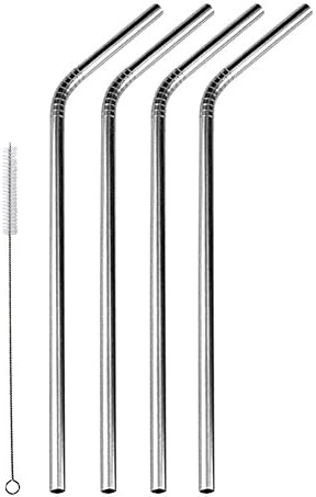 Metal Straws, Draway Stainless Steel Reusable Drinking Straws for YRTIC or YETI 30oz Tumblers Included 4 PCS Bendy Straws + 1 PCS Straw Cleaner