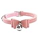 G Ganen Cat Collar Kitten Velvet Bow Tie Safety Elastic Bowtie Bell Color Pink