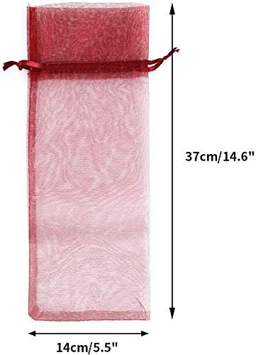 G2PLUS Multi-Color Organza Wine Bags 750ml Wine Bottle Gift Bags with Drawstring for Gift Wrapping Wine Bottles - 14 x 37CM - Image 3