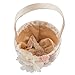 Customoffi Modern Basket – Best for Flower Girl Basket for Any Events – Classic and Elegant Round Basket with Handle