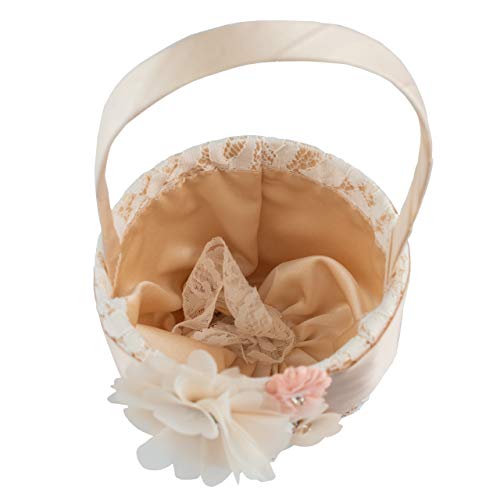 image for Customoffi Modern Basket – Best for Flower Girl Basket and Bridal Sh