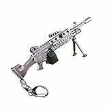 LLAMEVOL Gun Keychain for Men Fort-Nite Scar Guns Toys Heavy Shotgun Model Alloy Metal Assault Rifle Keychain Game Party Supplies Collection Gift for Boys