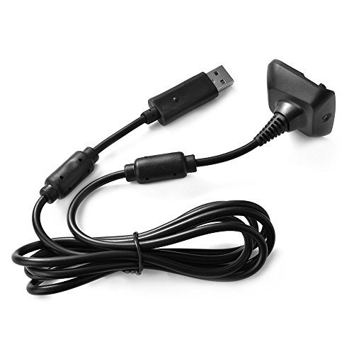 SunTrade 2 Pcs USB Charging Cable USB Charger For Xbox 360 Wireless Game Controller (2 pcs, Black) - Thumbnail 2