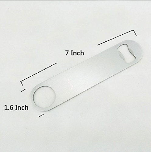 image for KISEER Heavy Duty Stainless Steel Flat Bottle Opener, 6 Pack Beer Bott