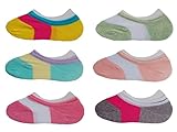Deluxe Liner No Show Low Cut Socks For Flats Athetic Cotton For Kids Girls (girls:5-10 years, pack 6/assorted)