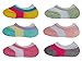 Deluxe Liner No Show Low Cut Socks For Flats Athetic Cotton For Kids Girls (Shoe size :12-6, pack 6/assorted)