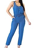 Huiyuzhi Sexy Denim Piece Pants Woman V Neck Sleeveless Denim Jumpsuits