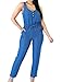 Huiyuzhi Sexy Denim Piece Pants Woman V Neck Sleeveless Denim Jumpsuits