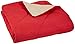 Amazon Basics Reversible Lightweight Microfiber Comforter Blanket, Full/Queen, Red/Khaki