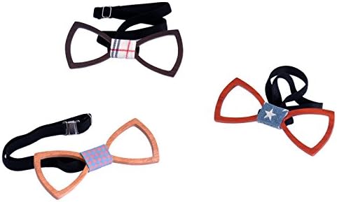 Hello Tie Men's Handmade Creative Hollow Out Wood Bow Tie With Gift and Box