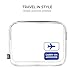 TSA Approved Clear Travel Toiletry Bag for Liquids - Navy Zipper - Quart Sized Carry-On Luggage Compliant 3-1-1 Bag with 2 Airline Approved 2.7oz (80ml) Refillable Travel Bottles - Men's and Women's